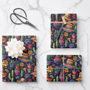Feuille De Papier Cadeau Fête mexicaine en carrelage cool