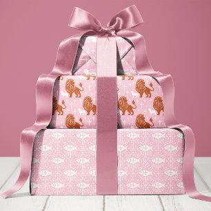 Feuille De Papier Cadeau Fête Prénatale pour Bébé Fille Chrétienne Religieu