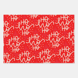 Feuille De Papier Cadeau Fête rouge Ho Ho Ho Noël