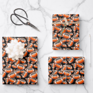 Feuille De Papier Cadeau Fête sportive de football cool carrelée