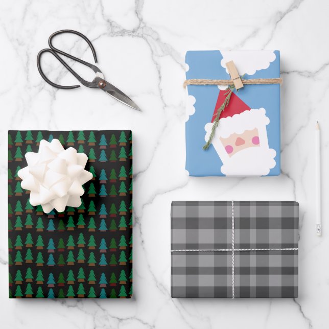 Feuille De Papier Cadeau Fêtes de Noël (Recto)