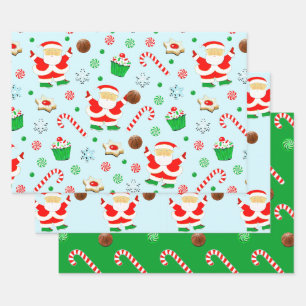 Feuille De Papier Cadeau Fêtes de Noël de basket-ball