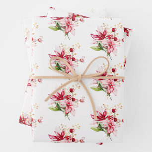 Feuille De Papier Cadeau Fêtes d'hiver Poissons roux