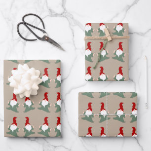 Feuille De Papier Cadeau Fêtes Noël danser gnomes fête plaisir Wrapp