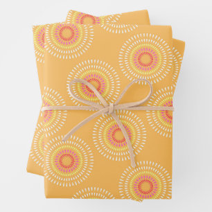 Feuille De Papier Cadeau Feu d'artifice moutarde japonaise