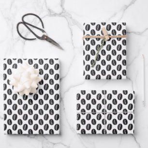 Feuille De Papier Cadeau Fèves de café