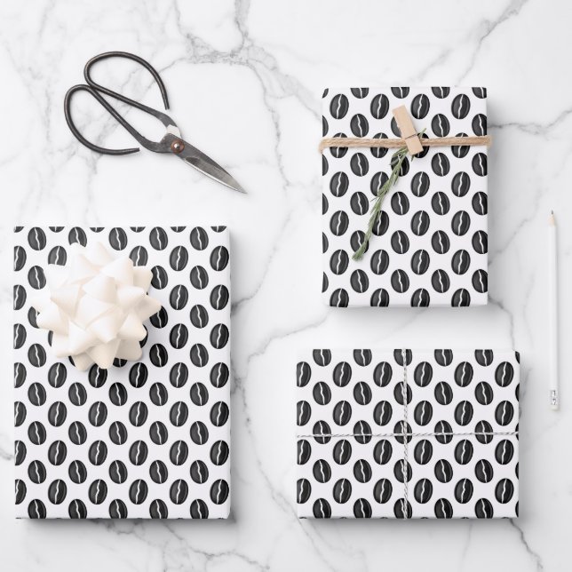 Feuille De Papier Cadeau Fèves de café (Recto)