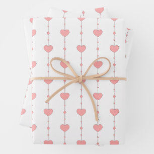 Feuille De Papier Cadeau Ficelles du cœur en rose