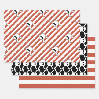 Feuille De Papier Cadeau fiesta de cumpleaños pirata con calaveras