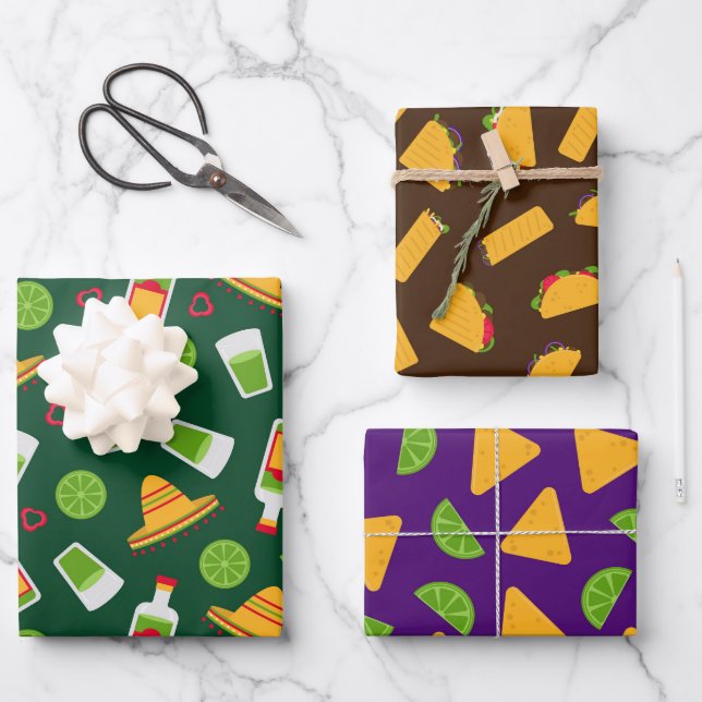 Feuille De Papier Cadeau Fiesta Mexican Food (Recto)