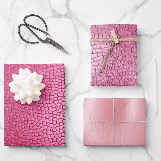 Feuille De Papier Cadeau Fille animal rose (Recto)