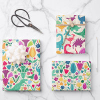Fille Floral Dinosaure Silhouette Maximal Folk