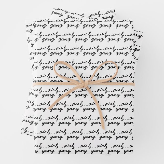 Feuille De Papier Cadeau fille gang mignon moderne féministe script de puis (En situation)