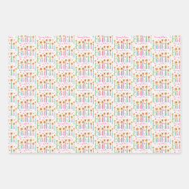 Feuille De Papier Cadeau Fille joyeuse bougies d'anniversaire
