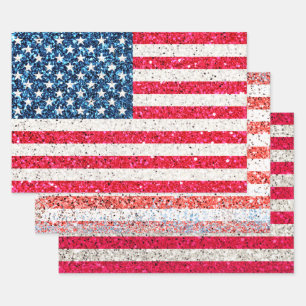 Feuille De Papier Cadeau Fille mignonne Parties scintillant amusante Patrio