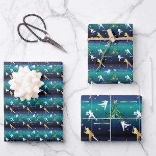 Feuille De Papier Cadeau Filles de baseball softball Noël