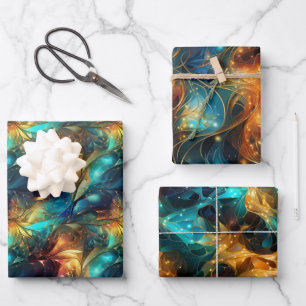 Feuille De Papier Cadeau Fils lumineux : conception 3D de tissage léger