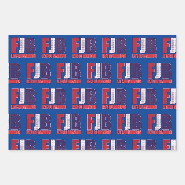 Feuille De Papier Cadeau FJB - Lets Go Brandon (Devant)