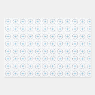 Feuille De Papier Cadeau Flacon de neige bleu d'hiver