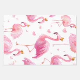 Feuille De Papier Cadeau Flamant Couronné – Luxe Île Vibes