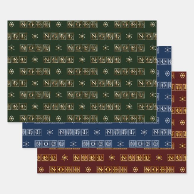 Feuille De Papier Cadeau Flammes de Noël ornementales agitées (Lot)