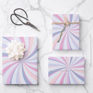 Feuille De Papier Cadeau Flèches bleu rose Pêche