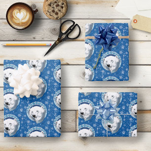Feuille De Papier Cadeau Flèches de neige Ours Polaire Art Nouveau