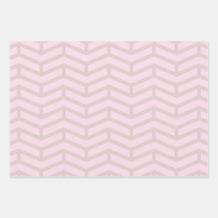 Feuille De Papier Cadeau Flèches franches opposées Chevron rose neutre