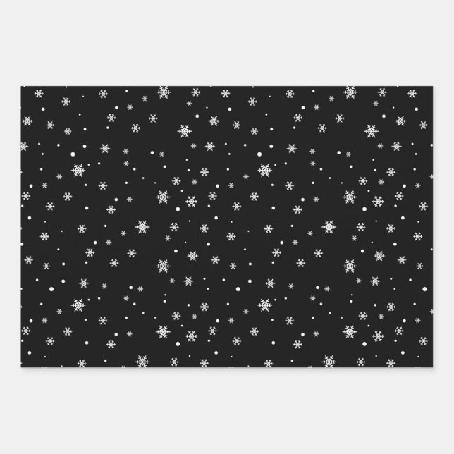 Feuille De Papier Cadeau Flèches noires et blanches de Noël (Devant)