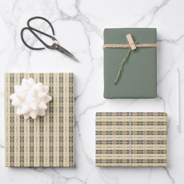 Feuille De Papier Cadeau Fletcher avec solide vert clair (Recto)