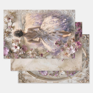 Feuille De Papier Cadeau Fleur de lavande, Découpage de poids lourd