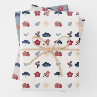 Feuille De Papier Cadeau Fleur de printemps Boho botanique 