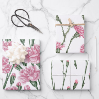 Feuille De Papier Cadeau Fleur d'oeillet sans fil