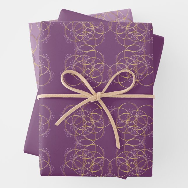 Feuille De Papier Cadeau Fleur d'or Fleur d'anniversaire (En situation)