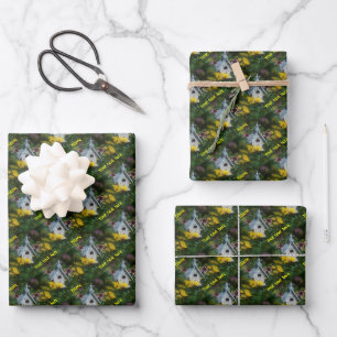 Feuille De Papier Cadeau Fleur Jardin Birdhouse Nature Personnalisée