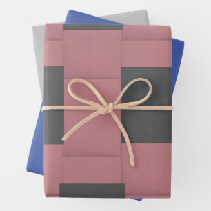 Feuille De Papier Cadeau Fleur rose Checker Abstrait
