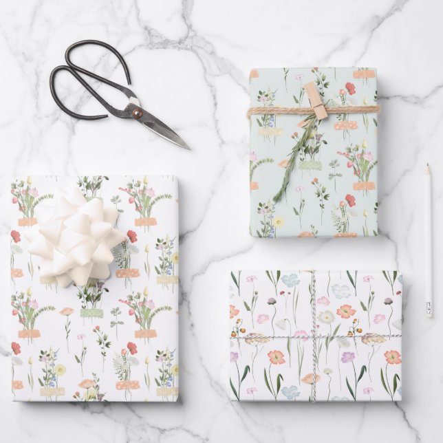 Feuille De Papier Cadeau Fleur sauvage (Recto)