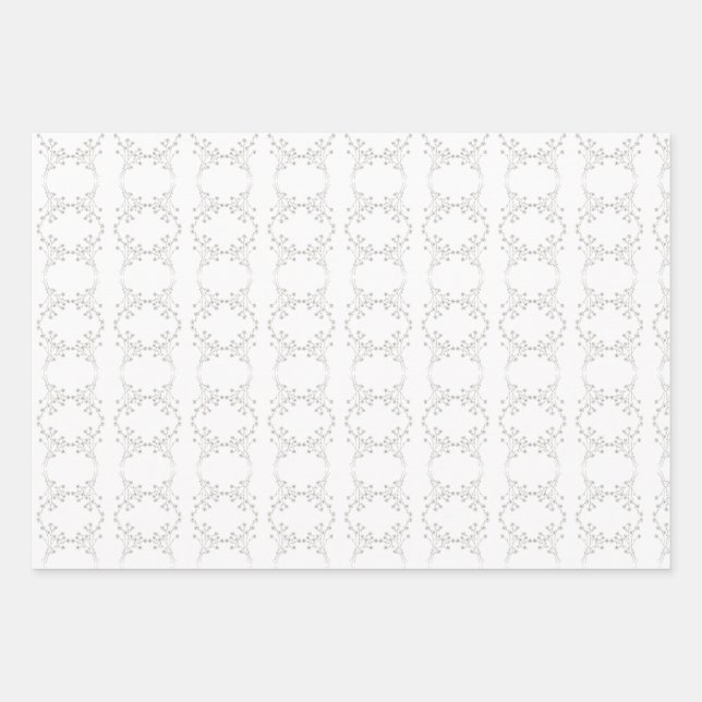 Feuille De Papier Cadeau Fleur sauvage d'or classique (Devant)