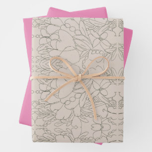 Feuille De Papier Cadeau Fleurs abondantes  