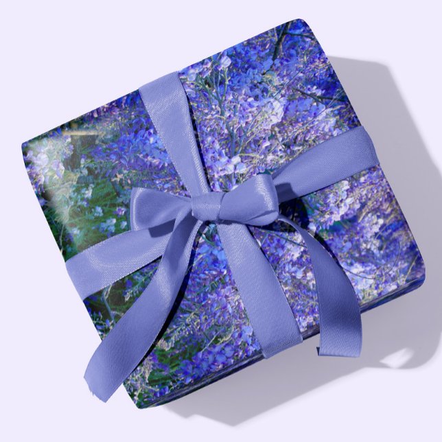 Feuille De Papier Cadeau Fleurs de bactéries violettes + Lavande (Créateur téléchargé)