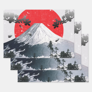 Feuille De Papier Cadeau Fleurs de cerisiers Mont Fuji Japon
