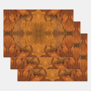 Feuille De Papier Cadeau Fleurs de soleil brûlées Orange Automne Vintage Fl