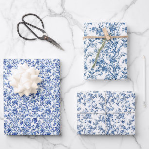 Feuille De Papier Cadeau Fleurs de toile intemporelles 3