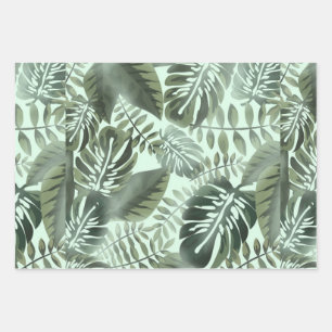 Feuille De Papier Cadeau Fleurs d'hibiscus florales tropicales
