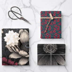 Feuille De Papier Cadeau Fleurs d'illustration florale