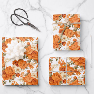 Feuille De Papier Cadeau Fleurs d'oranger bohème