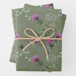 Feuille De Papier Cadeau Fleurs écossaises