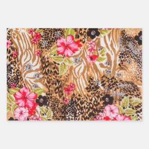 Feuille De Papier Cadeau Fleurs posters de animaux et tropicales