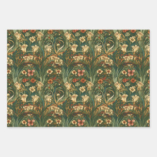 Feuille De Papier Cadeau Fleurs sauvages d'inspiration française, vintage, 