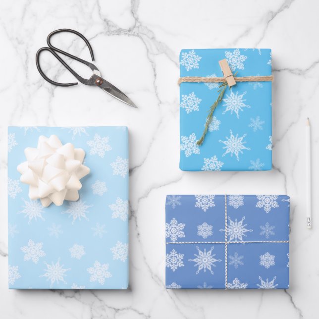 Feuille De Papier Cadeau Flocon de neige (Recto)